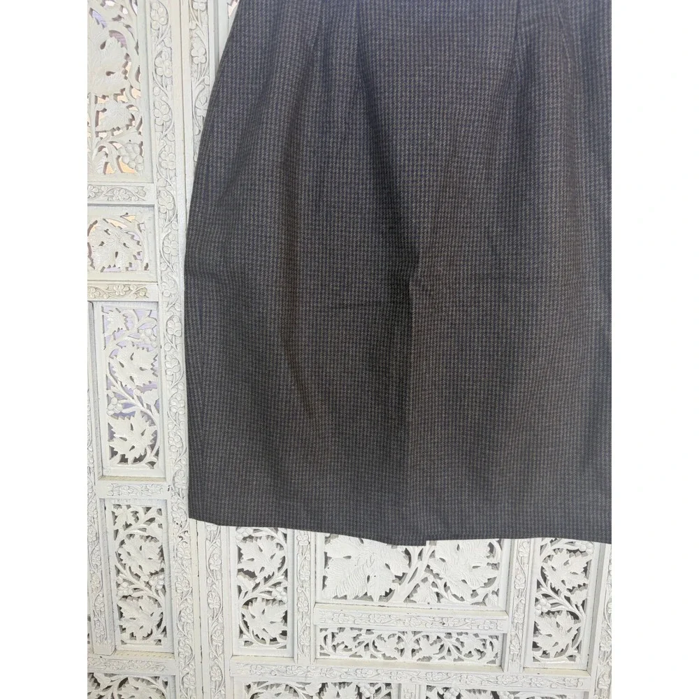 Vtg Wool Blend Houndstooth Pencil Skirt Womens‎ 14 Fits Small Preppy Academia